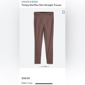 VIOLETS & ROSES
Tinsley Mid Rise Slim Straight Trouser size 12 BRAND NEW W TAGS